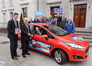REPRO FREE 24/11/2015 Seamus Harnedy (CAB Motors Ambassador) handing over the keys of the Ford Fiesta which will be raffled this Christmas in aid of St. Vincent de Paul to the Lord Mayor Cllr. Chris O'Leary. Also included are Christy Lynch (Regional President SVP S/W Region), Junior Locke (Regional Vice-President SVP S/W Region), Barrie Kenny (CAB), Jerry Crowley (CAB), Pat Harte (CAB Sales Manager), Gerry Garvey (Regional Co-ordinator SVP), Ellmarie Spillane-Dowd (SVP), Brendan O'Neill (SVP Volunteer), Brendan Dempsey (SVP Volunteer), John McSweeney (SVP Volunteer) and Anne McKernan (Fundraising Officer SVP). Photo: Billy macGill